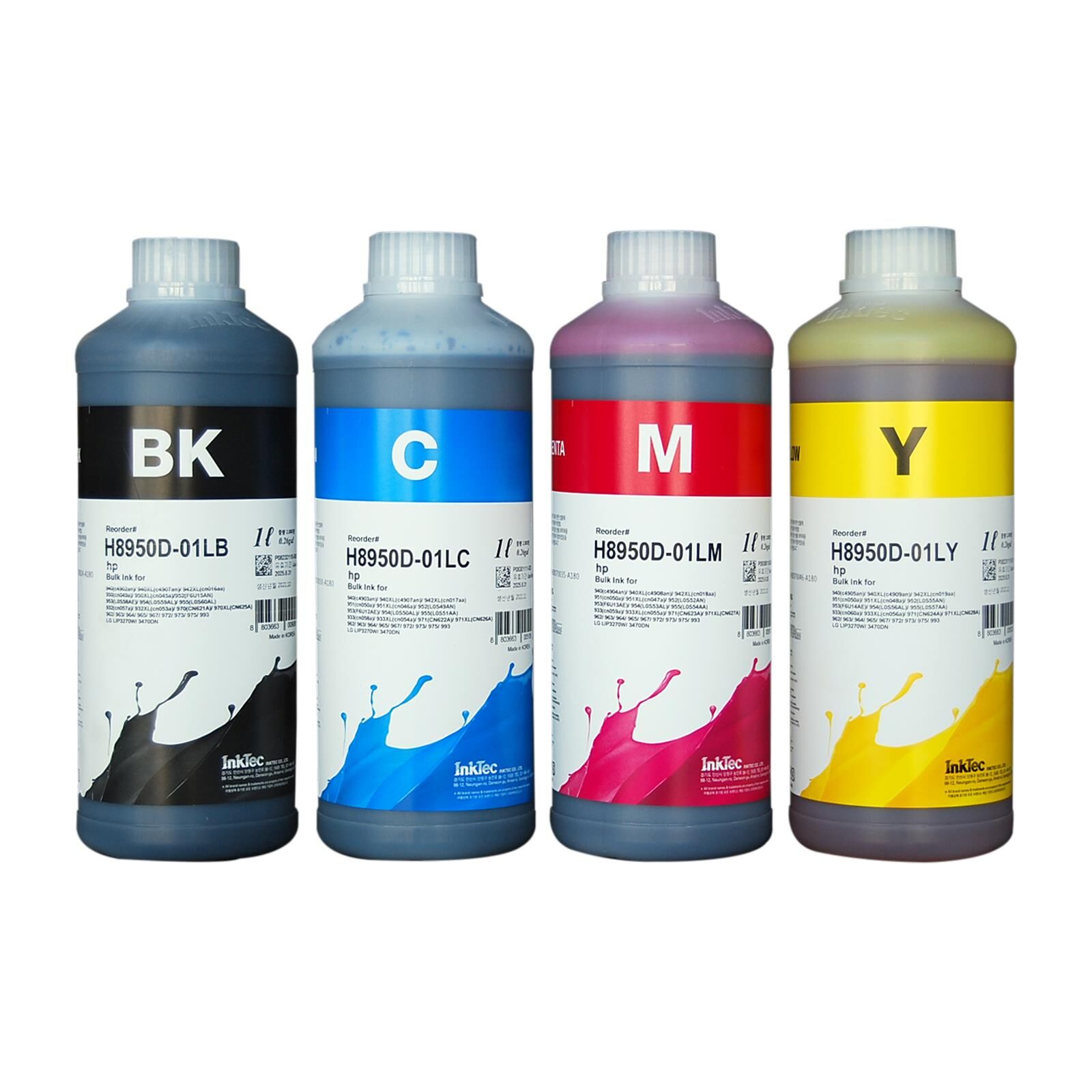 InkTec 4x 1 Litre Dye Mürekkep HP 970, 971, 973, 976, 991 inktec